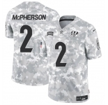 Men's Cincinnati Bengals #2 Evan McPherson 2024 F.U.S.E Arctic Camo Salute To Service Limited Stitched Football Jersey