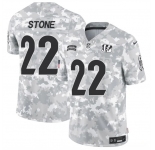 Men's Cincinnati Bengals #22 Geno Stone 2024 F.U.S.E Arctic Camo Salute To Service Limited Stitched Football Jersey