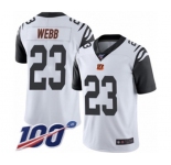 Men's Cincinnati Bengals #23 B.W. Webb Limited White Rush Vapor Untouchable 100th Season Football Jersey