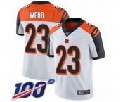 Men's Cincinnati Bengals #23 B.W. Webb White Vapor Untouchable Limited Player 100th Season Football Jersey