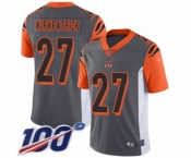 Men's Cincinnati Bengals #27 Dre Kirkpatrick Limited Silver Inverted Legend 100th Season Football Jersey