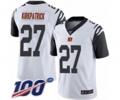 Men's Cincinnati Bengals #27 Dre Kirkpatrick Limited White Rush Vapor Untouchable 100th Season Football Jersey