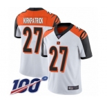 Men's Cincinnati Bengals #27 Dre Kirkpatrick White Vapor Untouchable Limited Player 100th Season Football Jersey