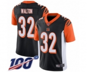 Men's Cincinnati Bengals #32 Mark Walton Black Team Color Vapor Untouchable Limited Player 100th Season Football Jersey