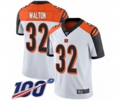 Men's Cincinnati Bengals #32 Mark Walton White Vapor Untouchable Limited Player 100th Season Football Jersey