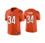 Men's Cincinnati Bengals #34 Samaje Perine 2021 Orange Vapor Untouchable Limited Stitched Football Jersey