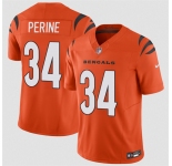 Men's Cincinnati Bengals #34 Samaje Perine Orange 2025 F.U.S.E. Vapor Untouchable Limited Stitched Football Jersey