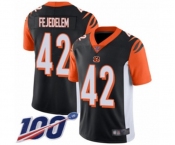 Men's Cincinnati Bengals #42 Clayton Fejedelem Black Team Color Vapor Untouchable Limited Player 100th Season Football Jersey