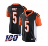 Men's Cincinnati Bengals #5 Ryan Finley Black Team Color Vapor Untouchable Limited Player 100th Season Football Jersey