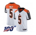 Men's Cincinnati Bengals #5 Ryan Finley White Vapor Untouchable Limited Player 100th Season Football Jersey