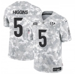 Men's Cincinnati Bengals #5 Tee Higgins 2024 F.U.S.E Arctic Camo Salute To Service Limited Stitched Football Jersey