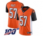 Men's Cincinnati Bengals #57 Germaine Pratt Orange Alternate Vapor Untouchable Limited Player 100th Season Football Jersey