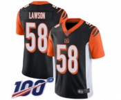 Men's Cincinnati Bengals #58 Carl Lawson Black Team Color Vapor Untouchable Limited Player 100th Season Football Jersey