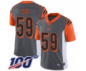 Men's Cincinnati Bengals #59 Nick Vigil Limited Silver Inverted Legend 100th Season Football Jersey