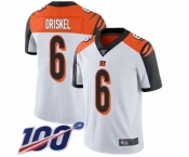 Men's Cincinnati Bengals #6 Jeff Driskel White Vapor Untouchable Limited Player 100th Season Football Jersey