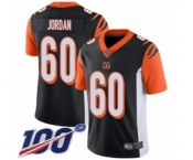 Men's Cincinnati Bengals #60 Michael Jordan Black Team Color Vapor Untouchable Limited Player 100th Season Football Jersey