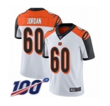 Men's Cincinnati Bengals #60 Michael Jordan White Vapor Untouchable Limited Player 100th Season Football Jersey