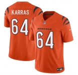 Men's Cincinnati Bengals #64 Ted Karras Orange 2025 F.U.S.E. Vapor Untouchable Limited Stitched Football Jersey