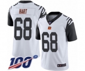 Men's Cincinnati Bengals #68 Bobby Hart Limited White Rush Vapor Untouchable 100th Season Football Jersey