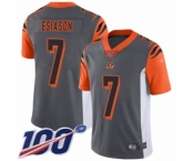 Men's Cincinnati Bengals #7 Boomer Esiason Limited Silver Inverted Legend 100th Season Football Jersey