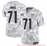 Men's Cincinnati Bengals #71 Amarius Mims 2024 F.U.S.E Arctic Camo Salute To Service Limited Stitched Football Jersey