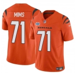 Men's Cincinnati Bengals #71 Amarius Mims Orange 2024 With Dradt Patch F.U.S.E Vapor Untouchable Limited Stitched Jersey