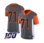 Men's Cincinnati Bengals #71 Andre Smith Limited Silver Inverted Legend 100th Season Football Jersey