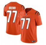 Men's Cincinnati Bengals #77 Trent Brown Orange Vapor Untouchable Limited Stitched Jersey