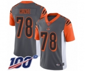 Men's Cincinnati Bengals #78 Anthony Munoz Limited Silver Inverted Legend 100th Season Football Jersey
