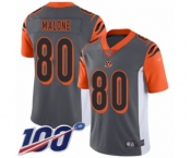 Men's Cincinnati Bengals #80 Josh Malone Limited Silver Inverted Legend 100th Season Football Jersey