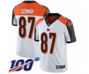 Men's Cincinnati Bengals #87 C.J. Uzomah White Vapor Untouchable Limited Player 100th Season Football Jersey