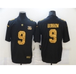 Men's Cincinnati Bengals #9 Joe Burrow 2020 Black Leopard Print Fashion Limited Stitched Jersey