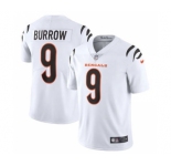 Men's Cincinnati Bengals #9 Joe Burrow 2021 White Vapor Limited Stitched Football Jersey
