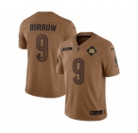 Men's Cincinnati Bengals #9 Joe Burrow 2023 Brown Salute To Service Limited Football Stitched Jersey