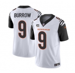 Men's Cincinnati Bengals #9 Joe Burrow 2023 F.U.S.E. White With 4-Star C Patch Vapor Untouchable Limited Football Stitched Jersey