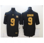 Men's Cincinnati Bengals #9 Joe Burrow Black Nike Leopard Print Limited Jersey
