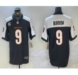 Men's Cincinnati Bengals #9 Joe Burrow Black Thanksgiving FUSE Vapor Limited Stitched Jersey