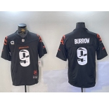 Men's Cincinnati Bengals #9 Joe Burrow Limited Black Fashion FUSE Jersey