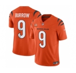 Men's Cincinnati Bengals #9 Joe Burrow Orange 2023 F.U.S.E. With 4-Star C Patch Vapor Untouchable Limited Football Stitched Jersey