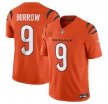Men's Cincinnati Bengals #9 Joe Burrow Orange 2024 F.U.S.E With 4-star C Patch Vapor Untouchable Limited Football Stitched Jersey