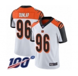 Men's Cincinnati Bengals #96 Carlos Dunlap White Vapor Untouchable Limited Player 100th Season Football Jersey