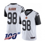 Men's Cincinnati Bengals #98 Ryan Glasgow Limited White Rush Vapor Untouchable 100th Season Football Jersey