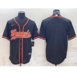 Men's Cincinnati Bengals Blank Black With Patch Cool Base Stitched Baseball Jersey