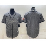 Men's Cincinnati Bengals Blank Grey Gridiron Cool Base Stitched Baseball Jersey