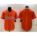 Men's Cincinnati Bengals Blank Orange With Patch Cool Base Stitched Baseball Jersey