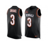 Men's Nike Cincinnati Bengals #3 Jeff Driskel Limited Black Player Name & Number Tank Top NFL Jersey