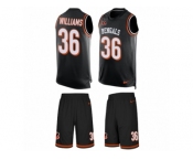 Men's Nike Cincinnati Bengals #36 Shawn Williams Limited Black Tank Top Suit NFL Jersey