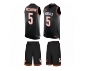 Men's Nike Cincinnati Bengals #5 AJ McCarron Limited Black Tank Top Suit NFL Jersey