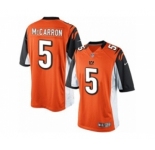Men's Nike Cincinnati Bengals #5 AJ McCarron Limited Orange Alternate NFL Jersey
