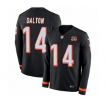 Nike Cincinnati Bengals #14 Andy Dalton Limited Black Therma Long Sleeve NFL Jersey